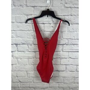 Michael Kors NWT Red Lace Front One Piece Swimsuit Beachy Size 6